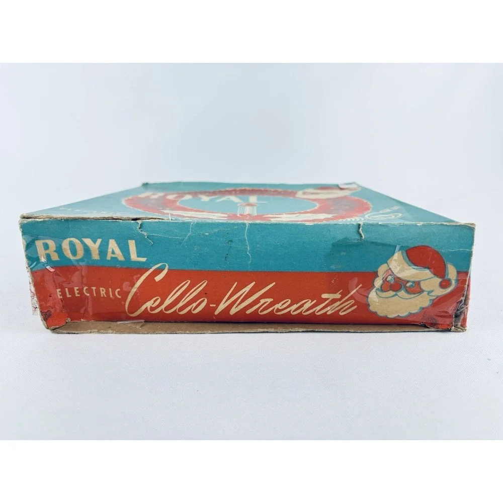 Vintage Royal Electric Wreath of Red Sparkling Cellophane Light Christmas Works!